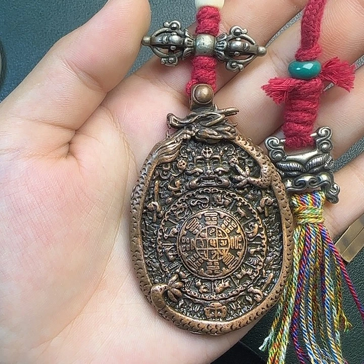 虎***虎铜铁合金类藏传工艺品九宫八卦
