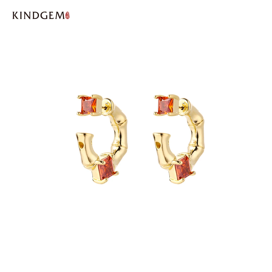 铜合金合成锆石耳饰 AV93XQZC-24062 时尚百搭简约精致气质耳环