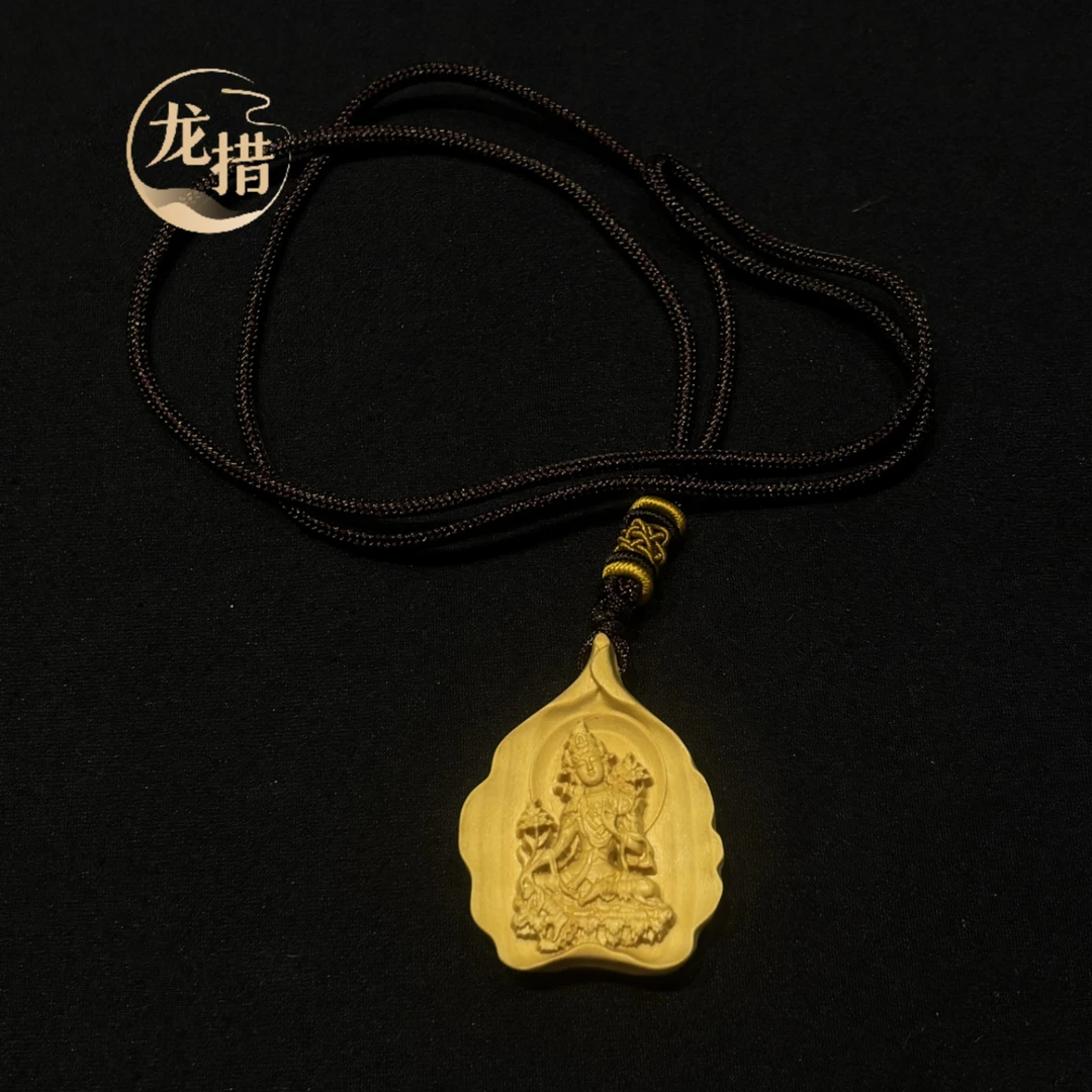 非金属木质吊坠  【龙措设计】一叶绿度母吊坠