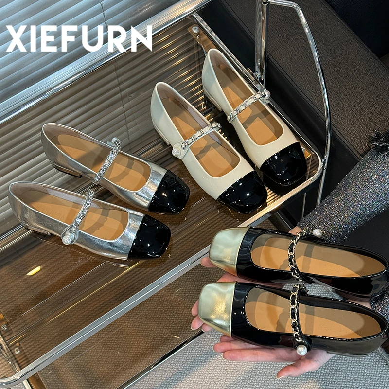 XIEFURN/鞋夫人法式玛丽珍2024夏日爆款时尚气质百搭方头浅口单鞋
