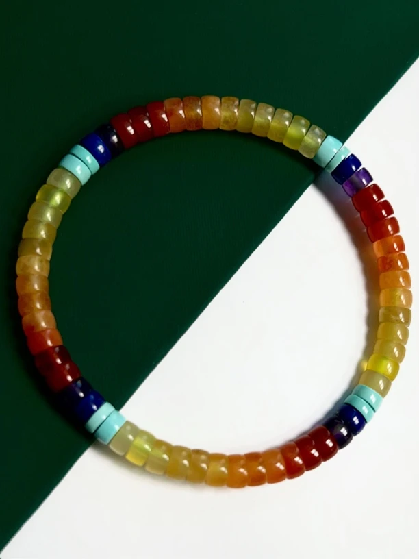 绿松石彩虹圈时尚款渐变色单圈