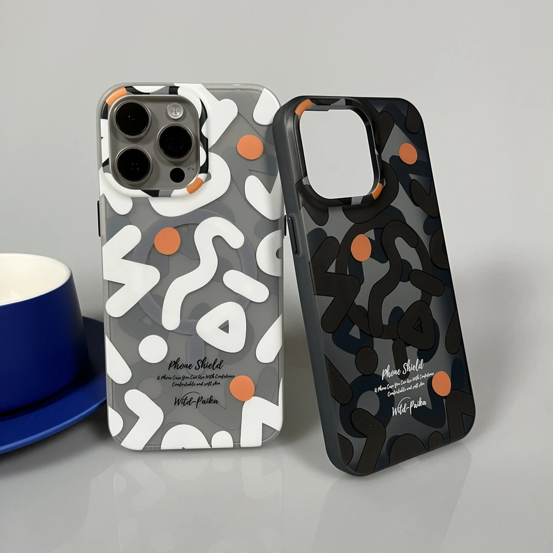 适用于苹果iphone15潮流涂鸦16promax手机壳14/13时尚12磁吸防摔