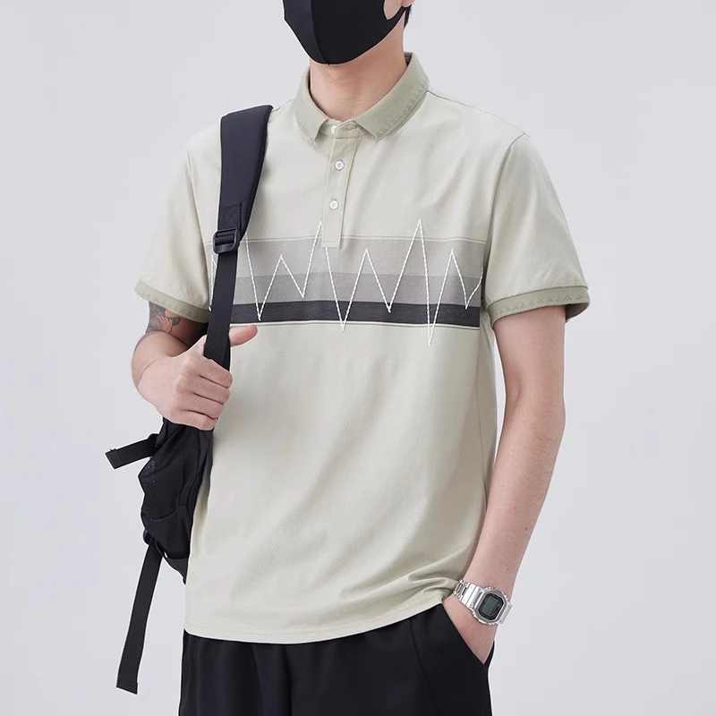 轻奢痞帅男装POLO衫男士短袖t恤男夏季薄款商务休闲百搭T恤衫衣服
