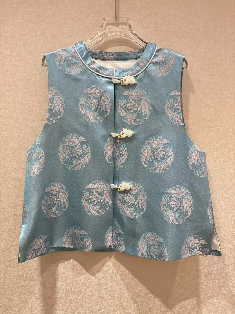 CHIC FAIRY 【月兔】国风中式提花小兔盘扣马甲