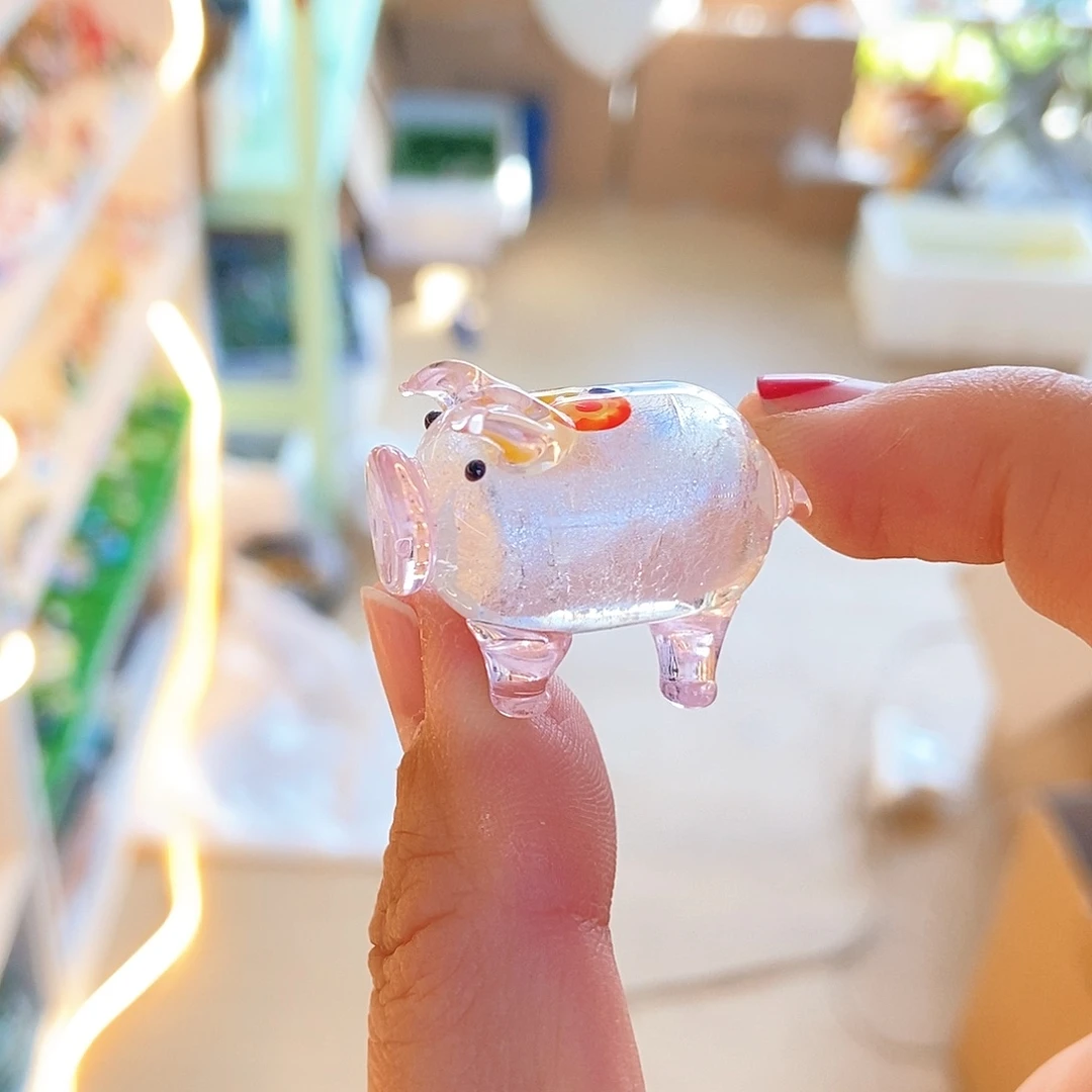 琉璃手工艺品银箔猪