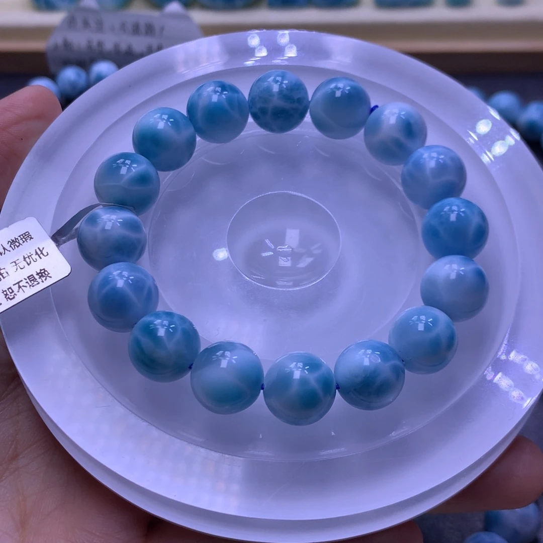 针钠钙石（海纹石）未镶嵌手串12+手串色差略异