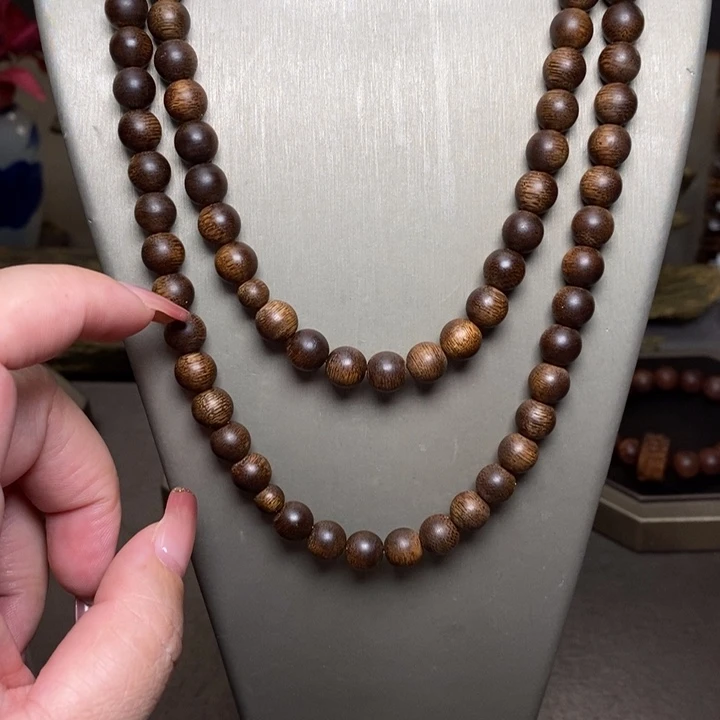 沉香手串越南芽庄紫棋楠金丝蜜结帝王玉化08×108
