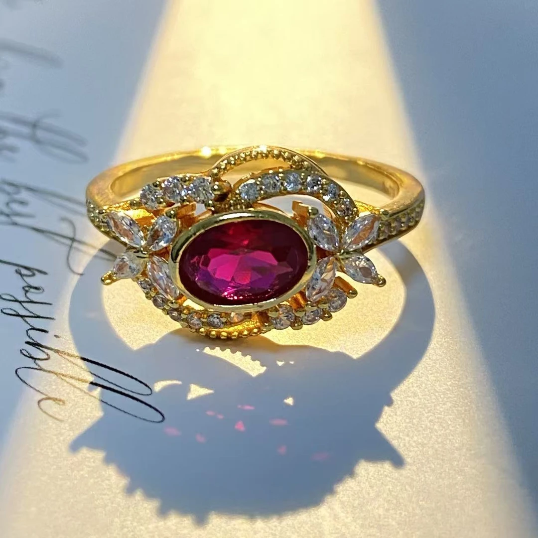 意大利-典藏轻奢-红宝石-高精切宝石戒指C-147