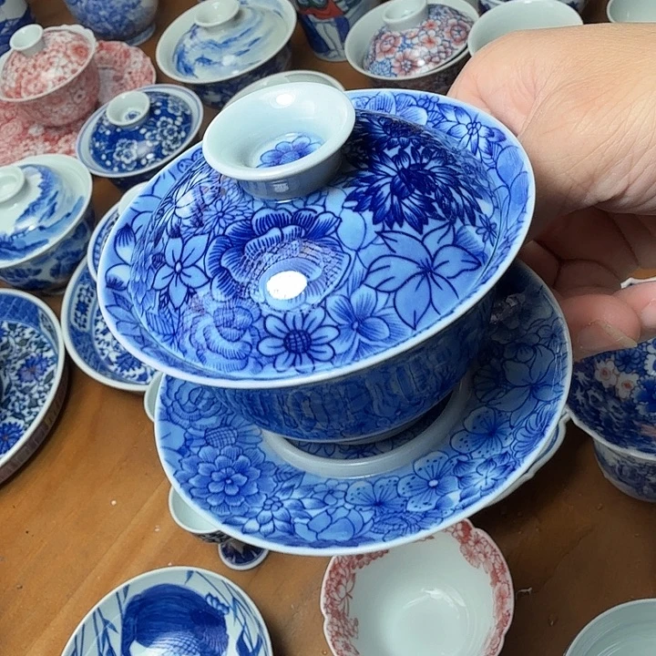 手绘万花三才盖碗福利款