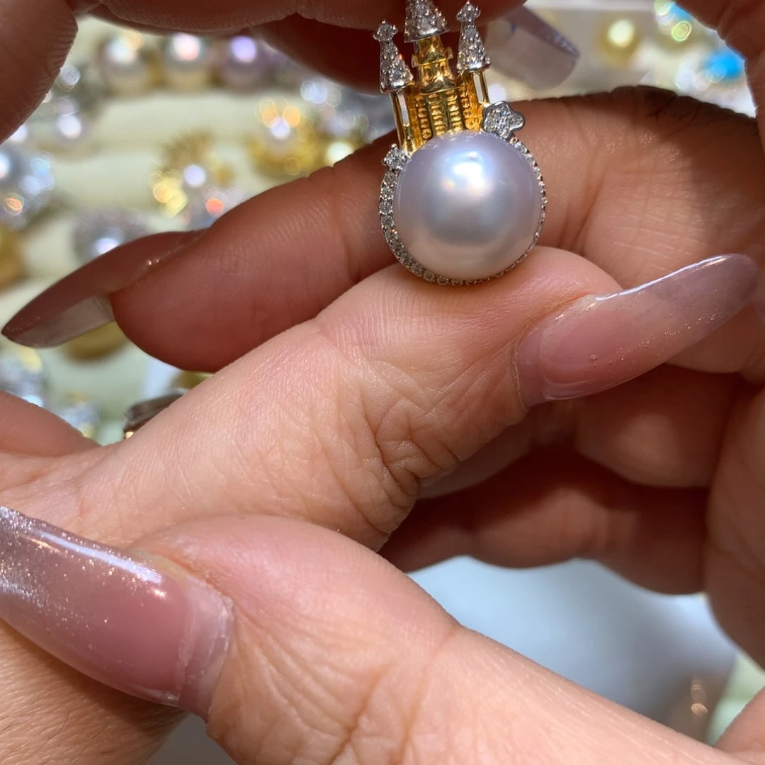 海水珍珠颈饰银S925镶嵌