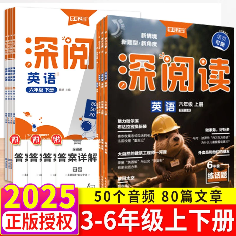 2025版深阅读英语专项训练100篇三四五六年级上册下册阅读理解完