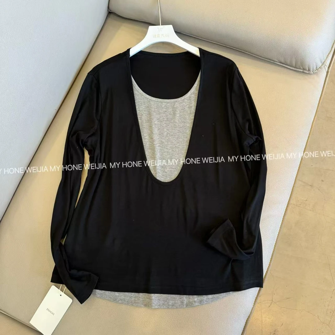 【WJ】春款 31886 假两件上衣（2-6）