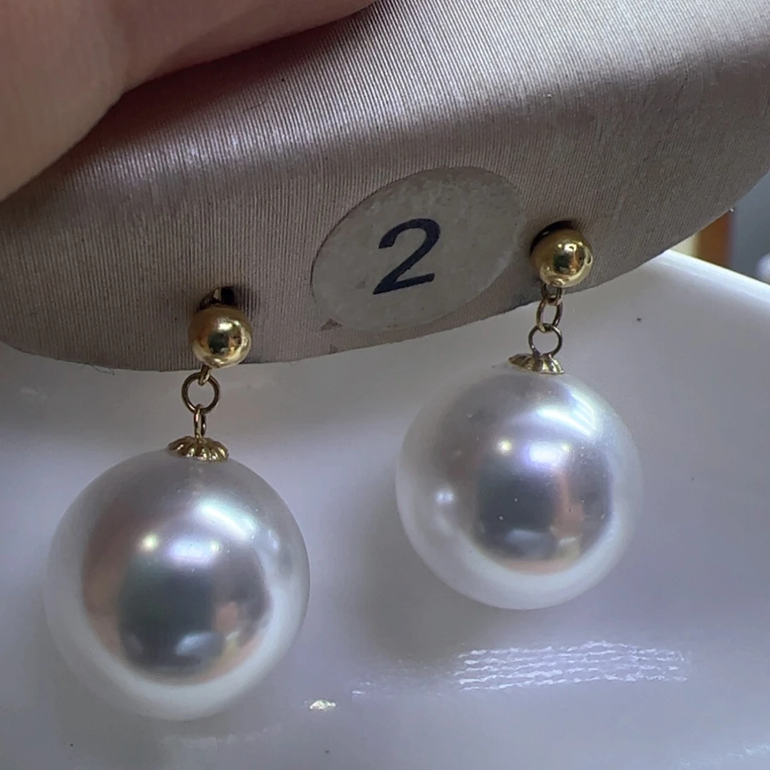 淡水珍珠耳饰18K金镶嵌