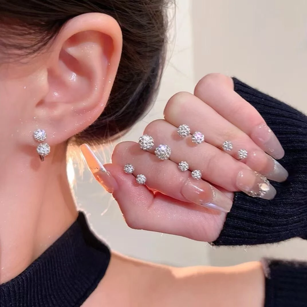 合金耳饰 超闪耳骨钉女螺丝拧扣细针双头睡觉免摘耳骨环耳圈耳钉