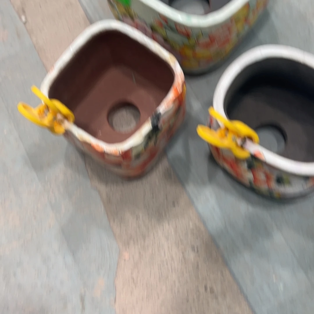 小***一天工造物手绘花盆127微瑕