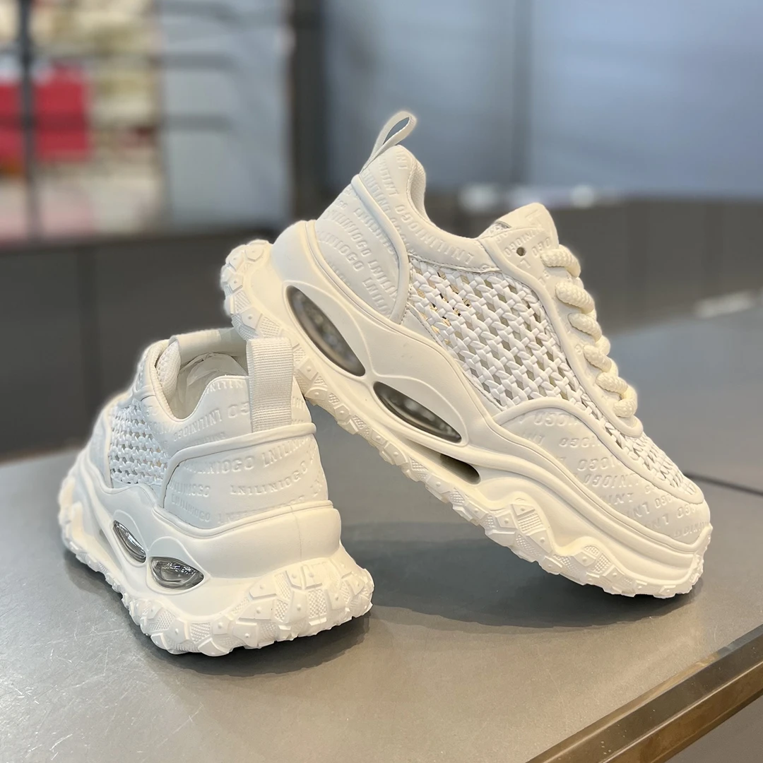 2025秋季新款舒适透气休闲时尚男士老爹鞋时尚男鞋厚底增高网面鞋