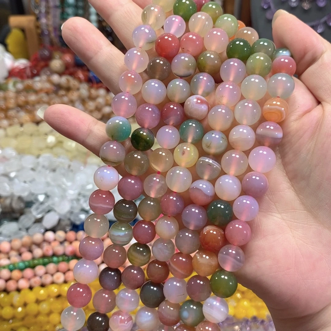 玛瑙/玉髓未镶嵌珠宝半成品盐源玛瑙一条卡10mm