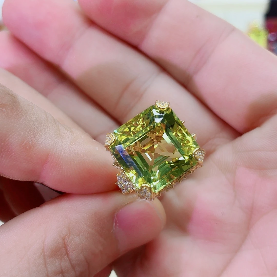 戒指水晶银S925镶嵌