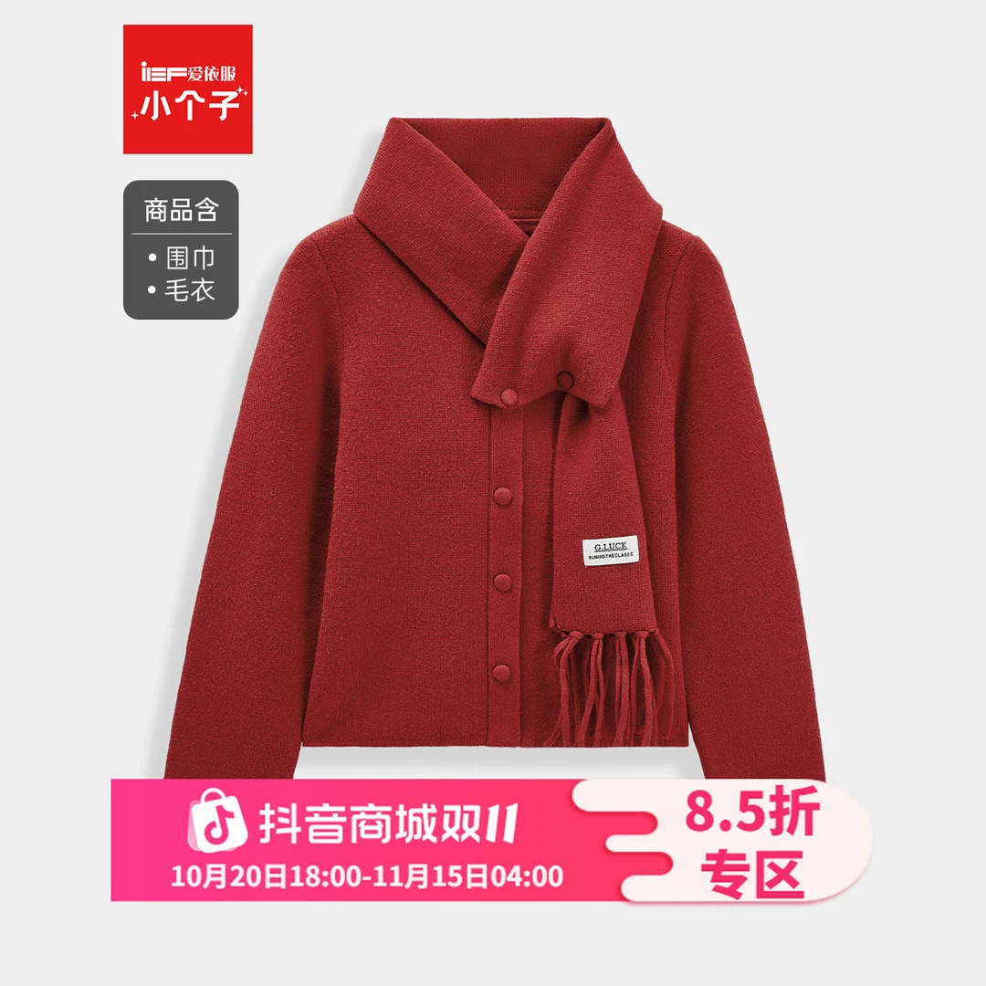 IEF/爱依服【小个子专属】2025秋冬新款法式设计感通勤风毛织上衣