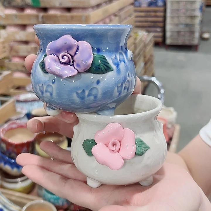 有孔.凑单10元陶瓷花盆发货！