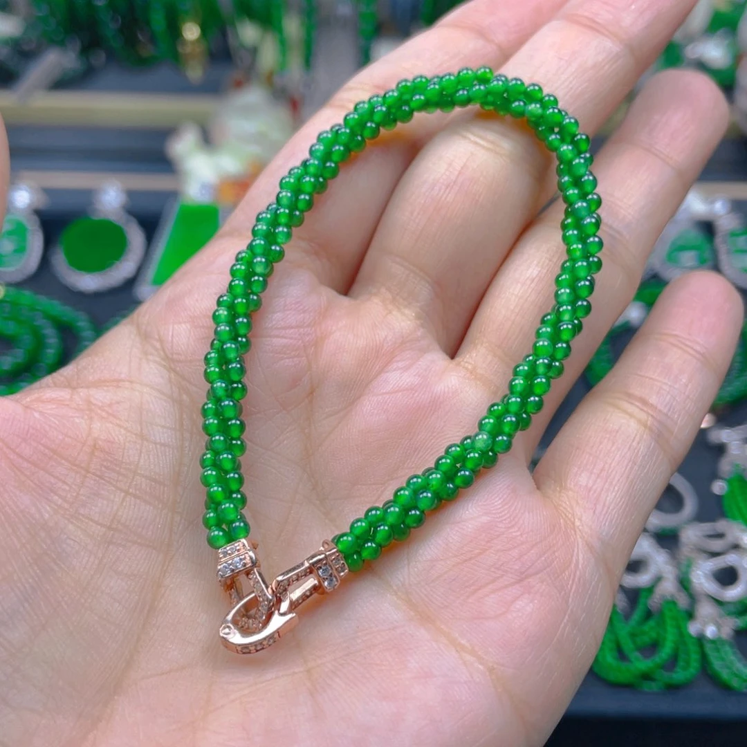 未镶嵌手链翡翠麻花手链