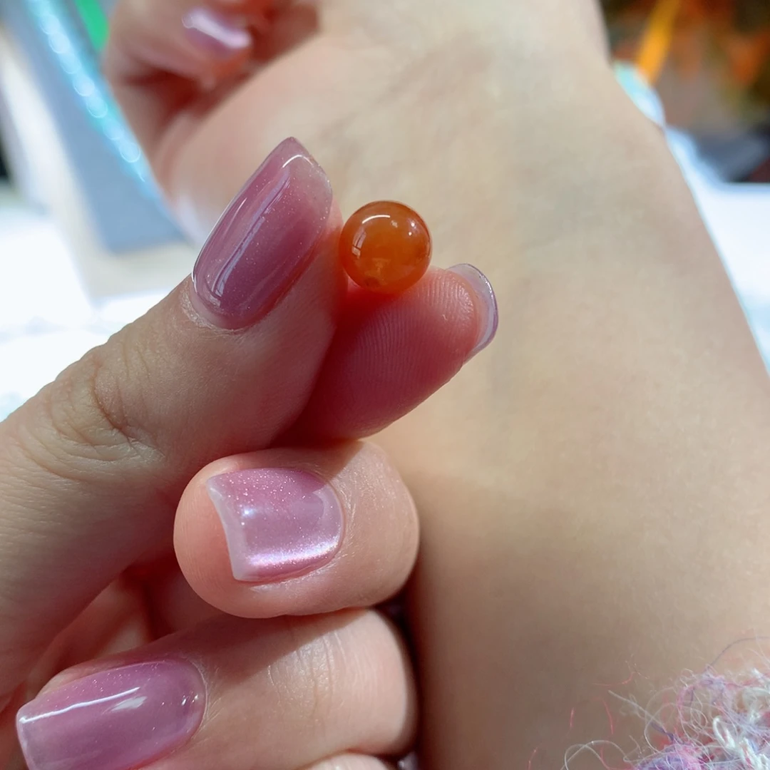 翡翠手串未镶嵌天然红翡单珠