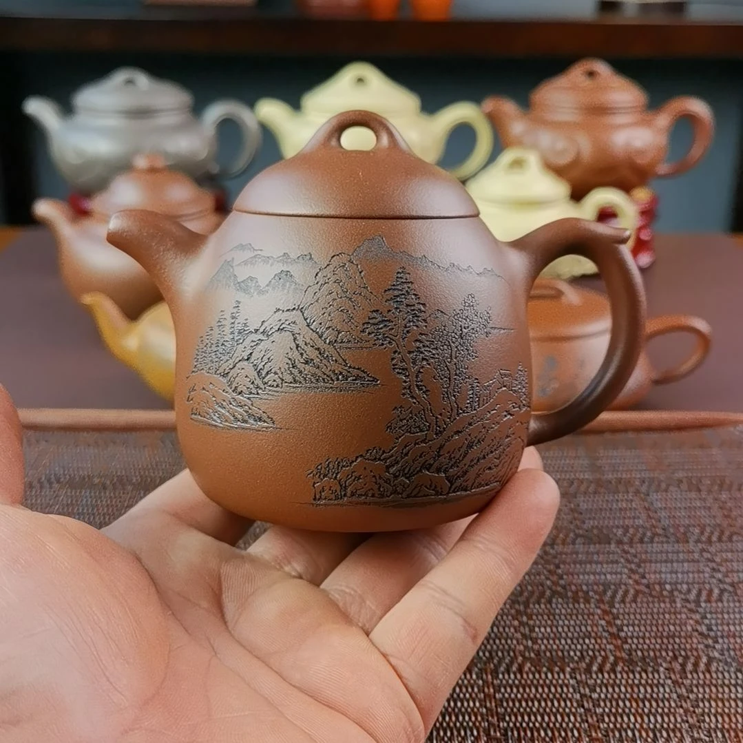 紫砂茶壶底槽清秦权300CC国工