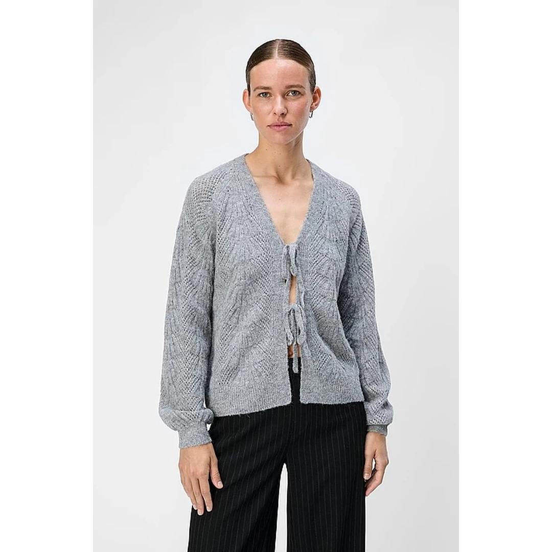 【Montendre】秋冬新款 羊毛镂空螺纹纹理针织女装上衣绑带开衫外套