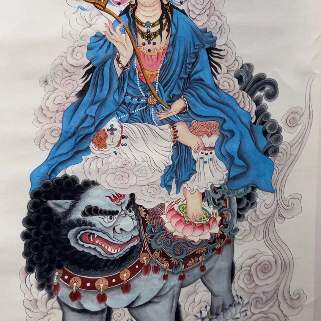 行***恰书法李老师文殊菩萨需要描金