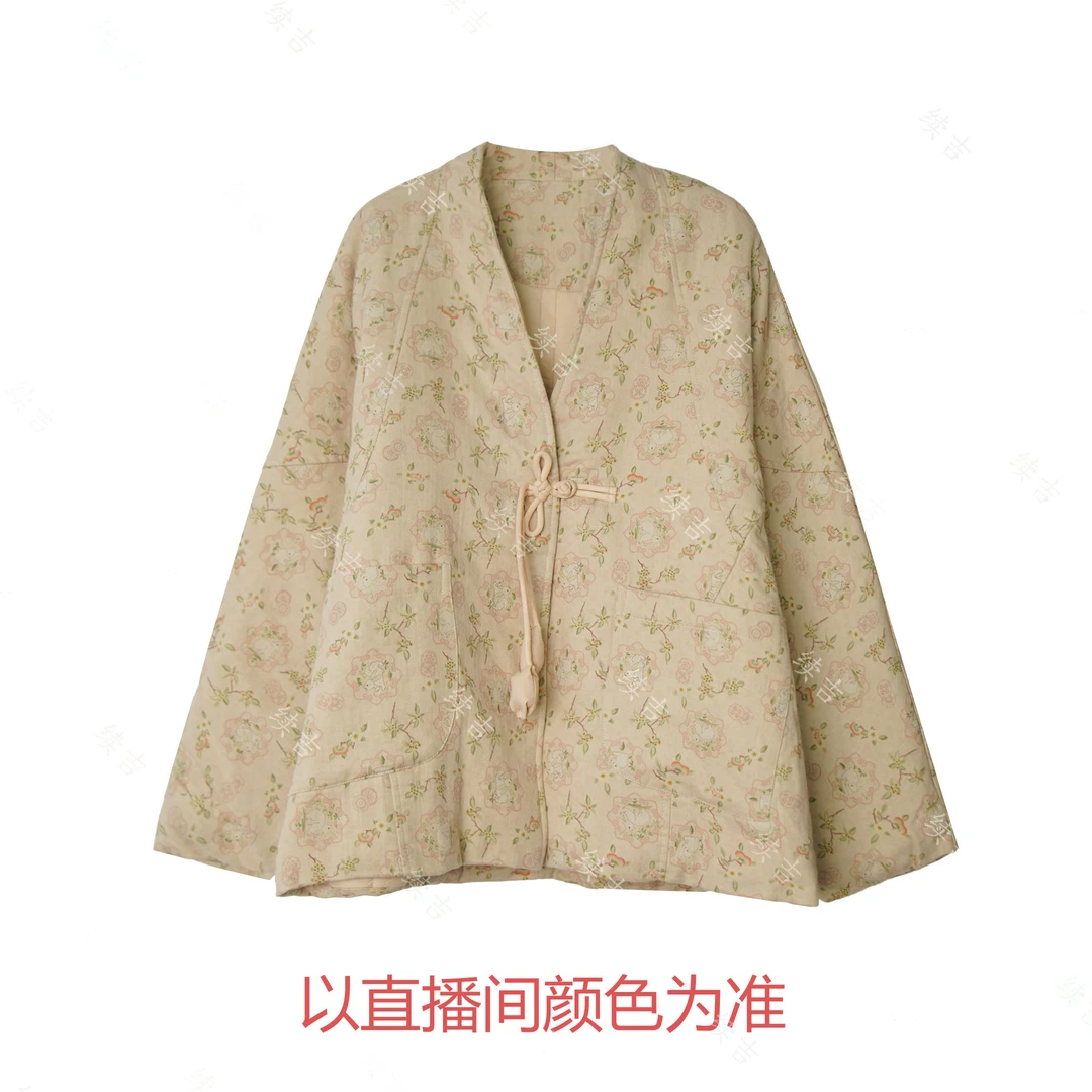 冬-续吉麻衣25-3213【吉兔送福】棉长袖盘扣复古国风中式棉衣