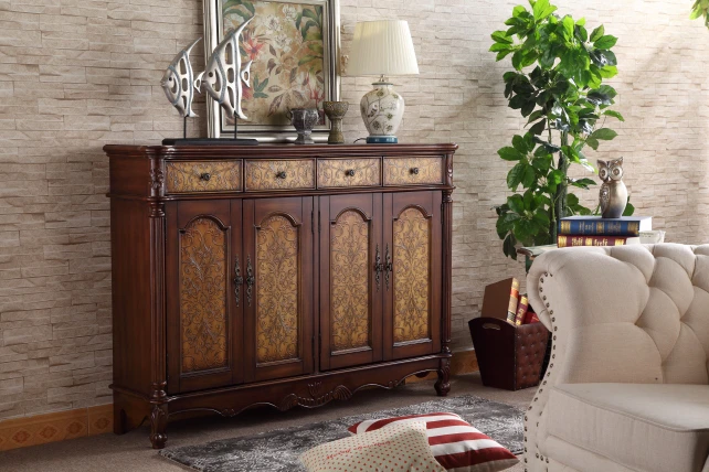 长150宽38高109cm美式实木大容量鞋柜入户玄关柜客厅隔断收纳柜