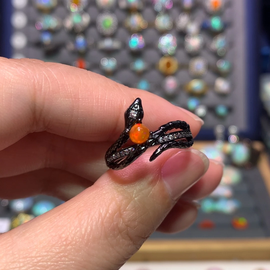 银S925镶嵌欧泊戒指款式