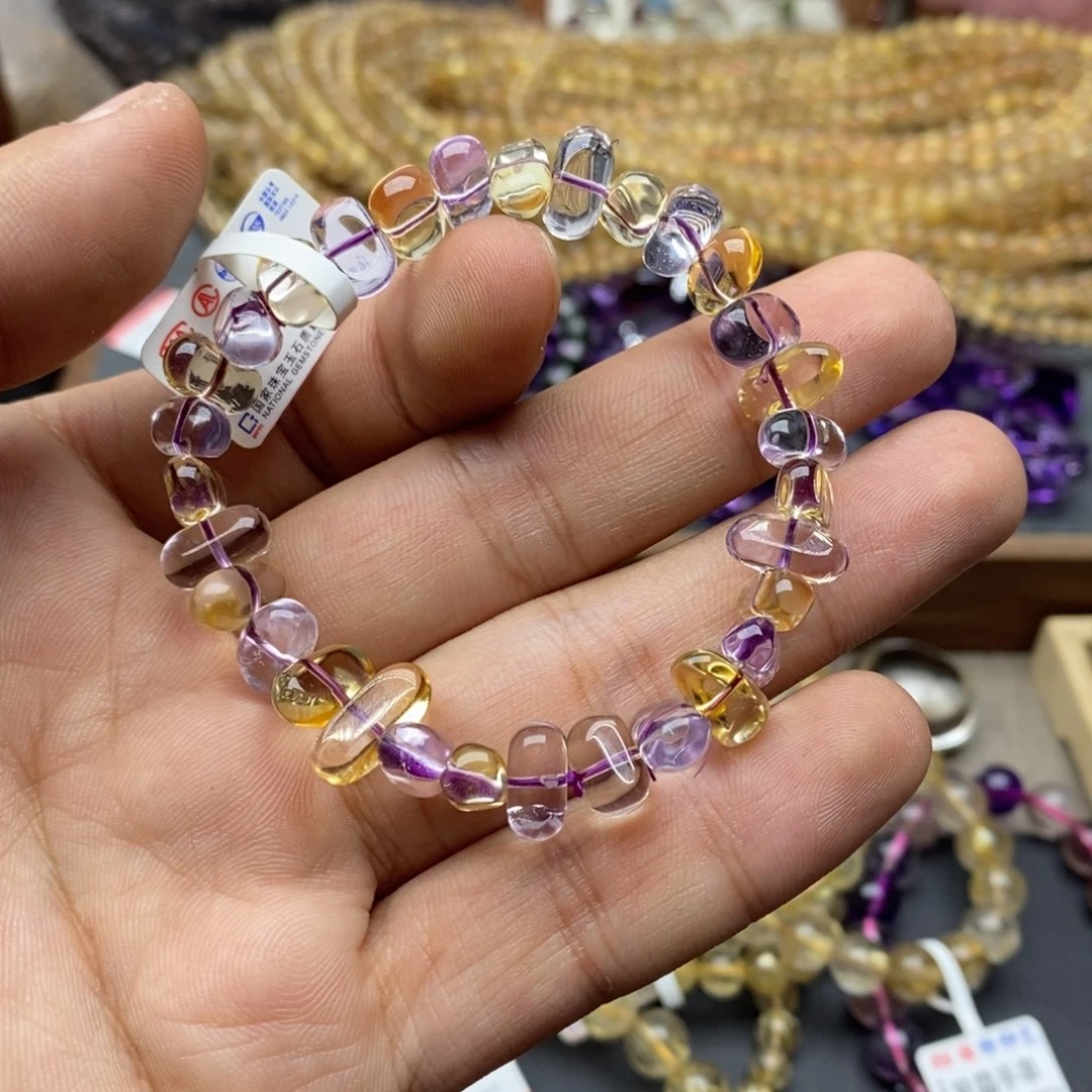 发晶手链未镶嵌紫黄金随形