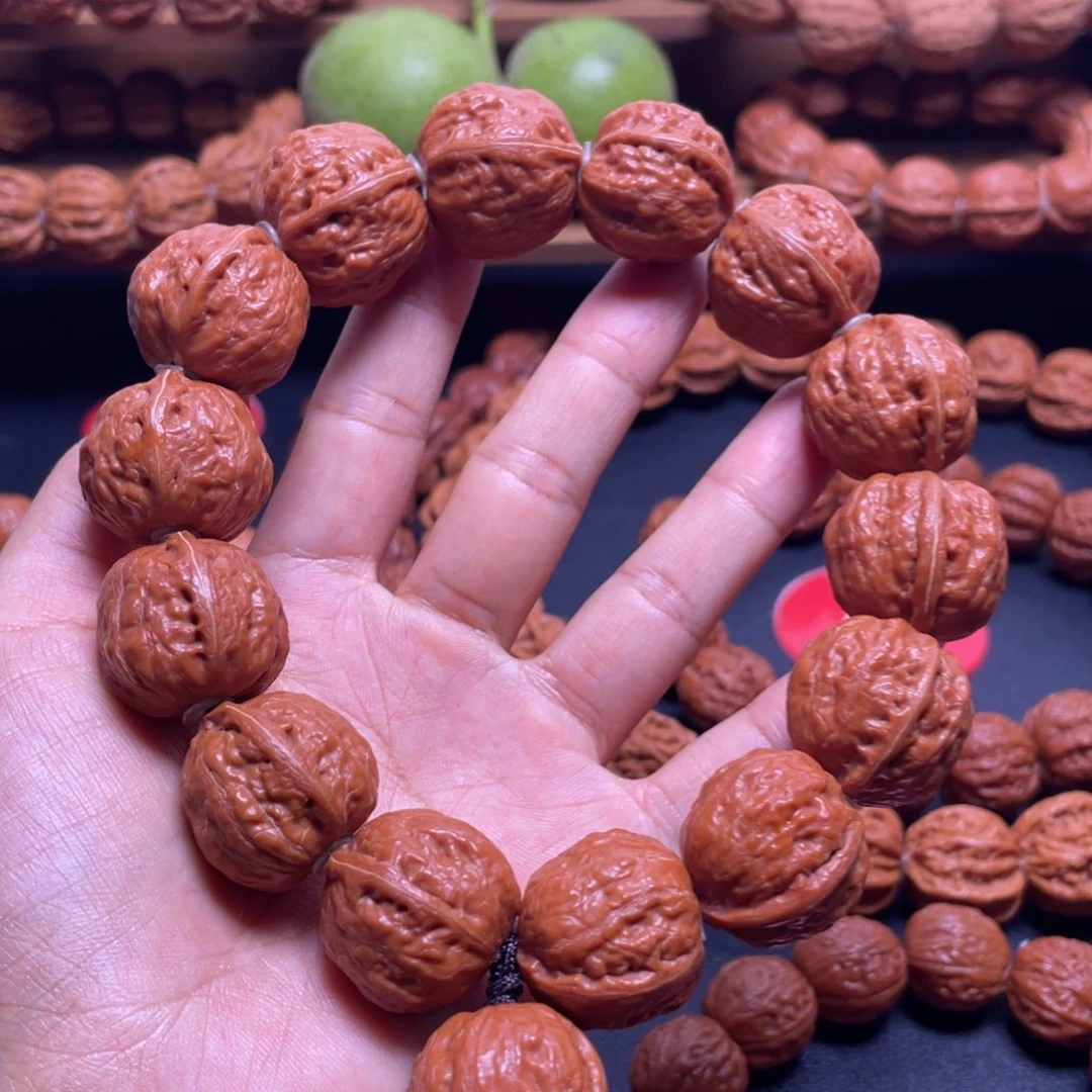 文玩核桃吊坠野生小核桃手串粗筋八棱22加