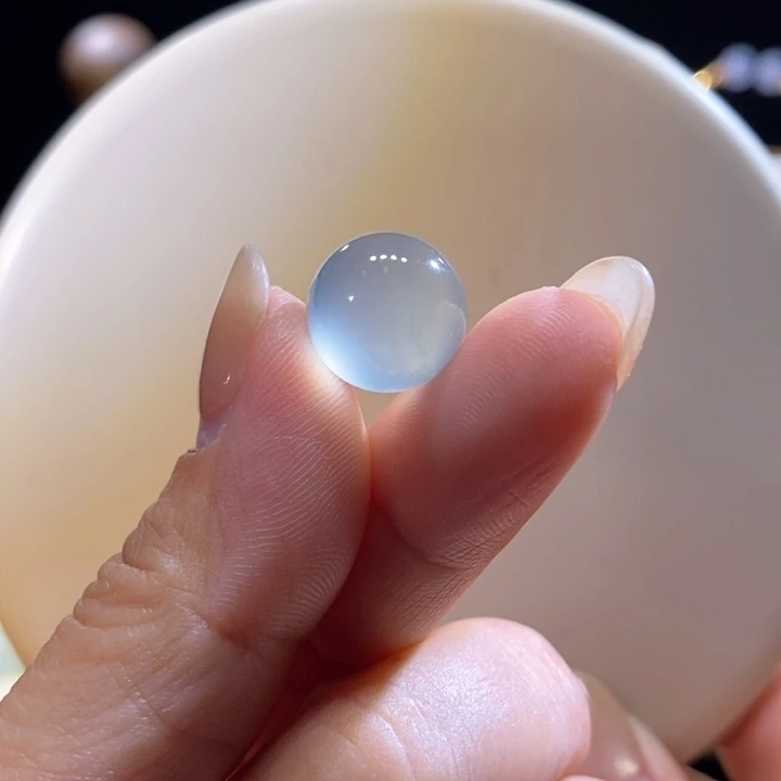 翡翠未镶嵌吊坠(不含链)翡翠玻璃种蓝杠珠卡13.3