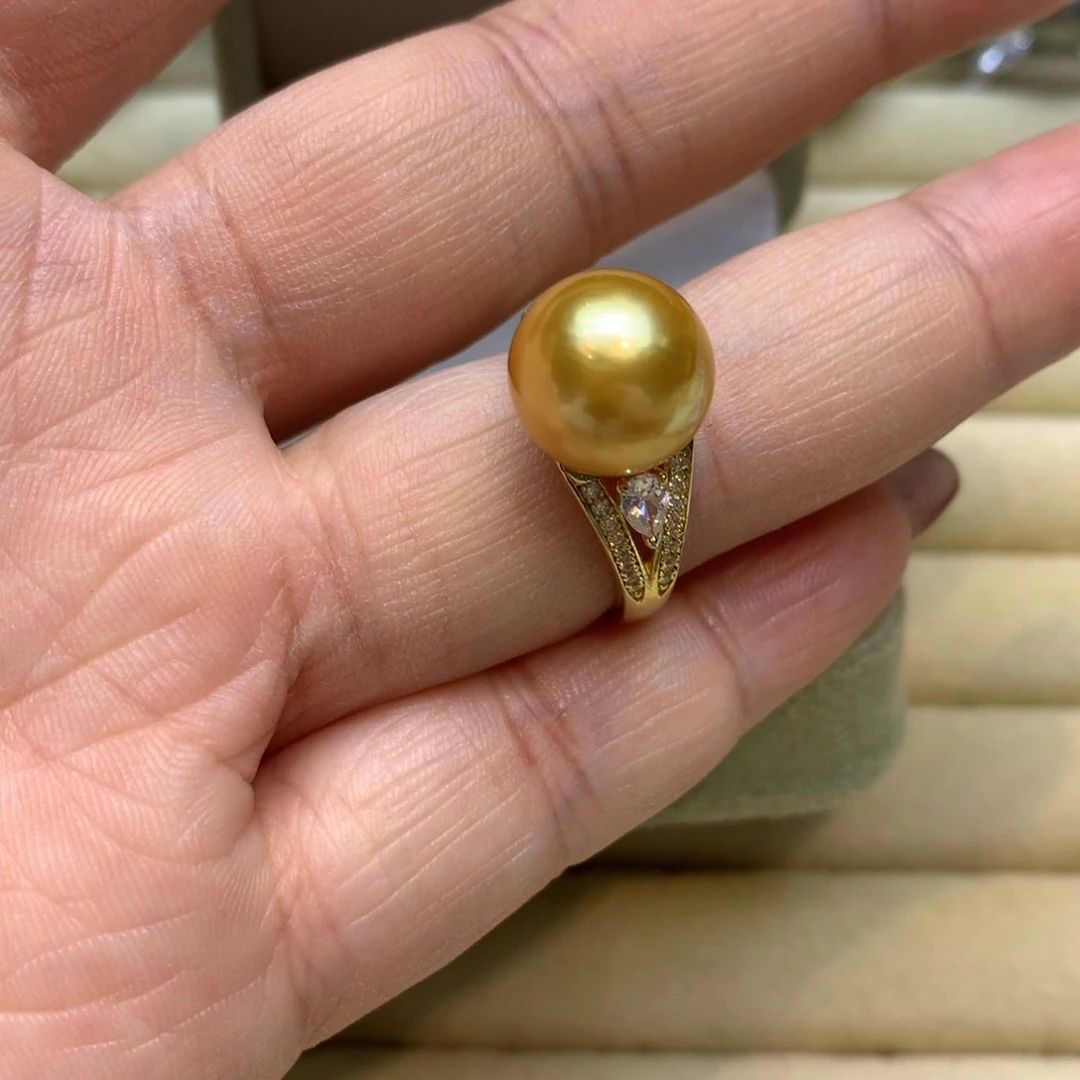 银S925镶嵌戒指海水珍珠