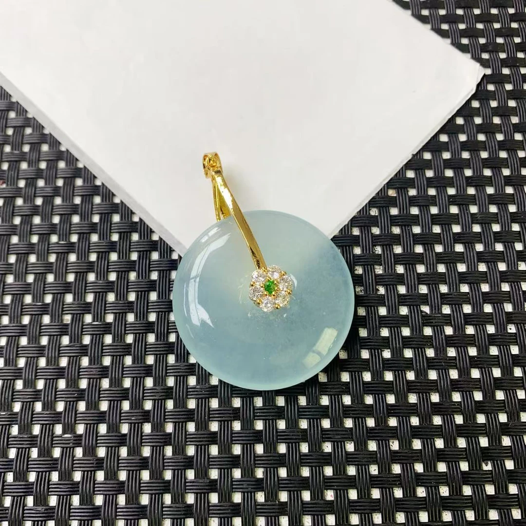 [石矿]A208晴蓝平安扣吊坠