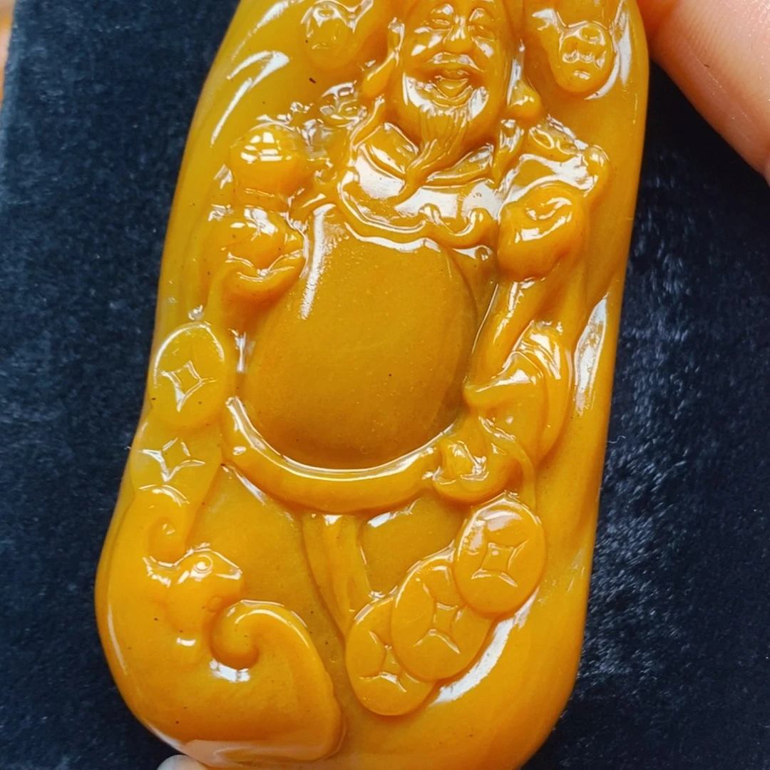 未镶嵌石英质玉（黄龙玉）吊坠(不含链)