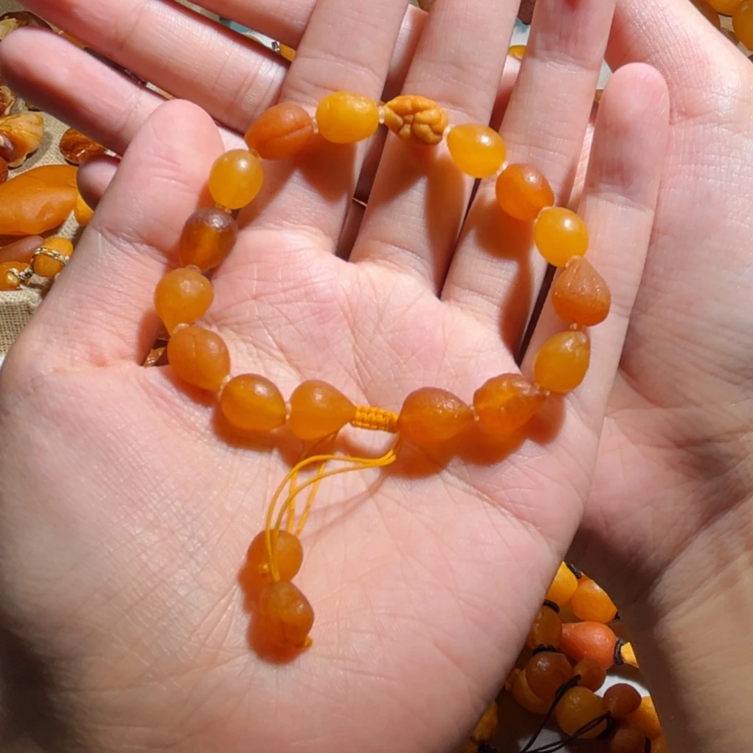 琥珀未镶嵌手链蜜蜡海漂手串