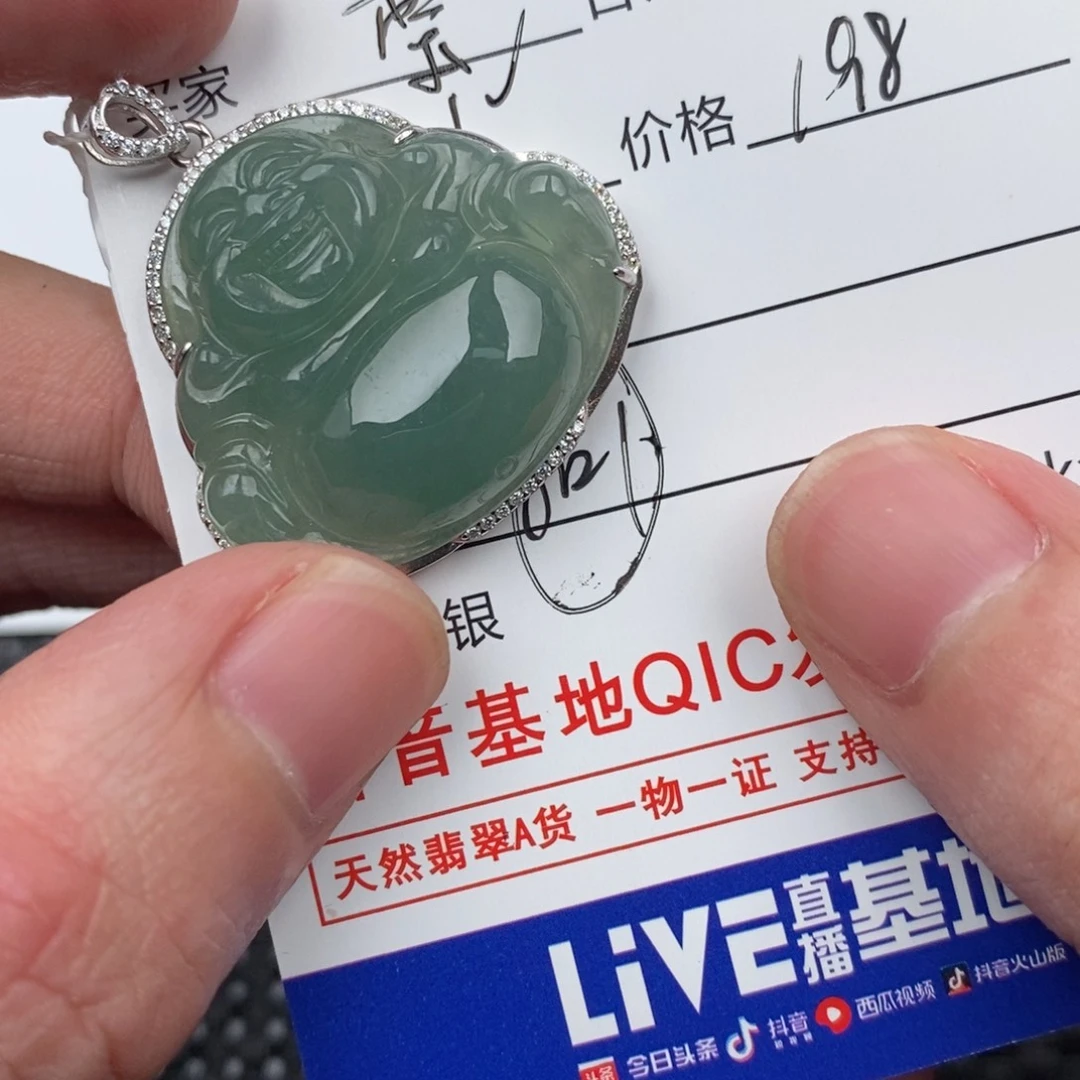 莹***＊翡翠银S925镶嵌颈饰