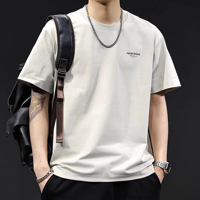 Salodac冰感棉短袖t恤男夏季新款宽松潮牌大码高端衣服重磅体恤