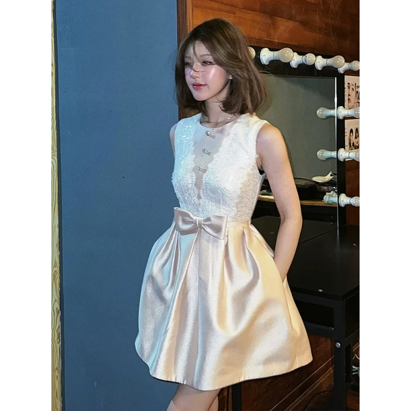 赵露思同款连衣裙女2025春新款高级感小个子明星芭蕾风收腰公主裙