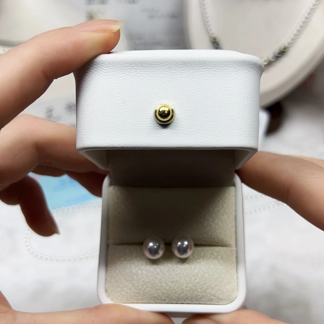 非金属925银白珠耳钉