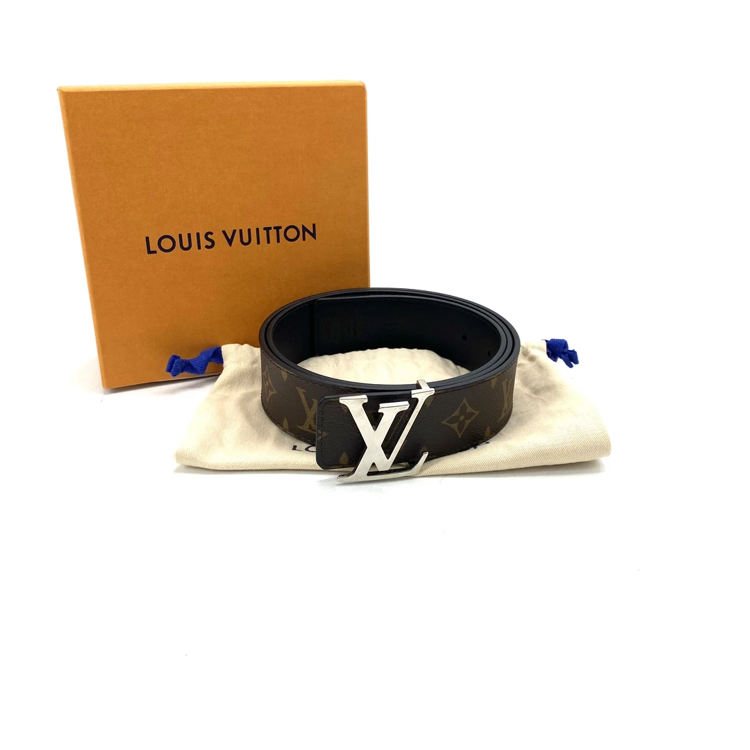 全新未使用 LouisVuitton/路易威登 棕老花银扣腰带 尺码95 全套