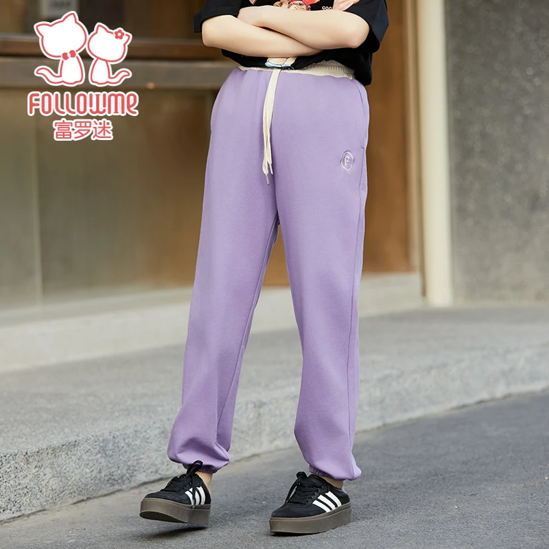 富罗迷少女装休闲运动裤春秋季中大童校园宽松束脚长裤FD4A9442K