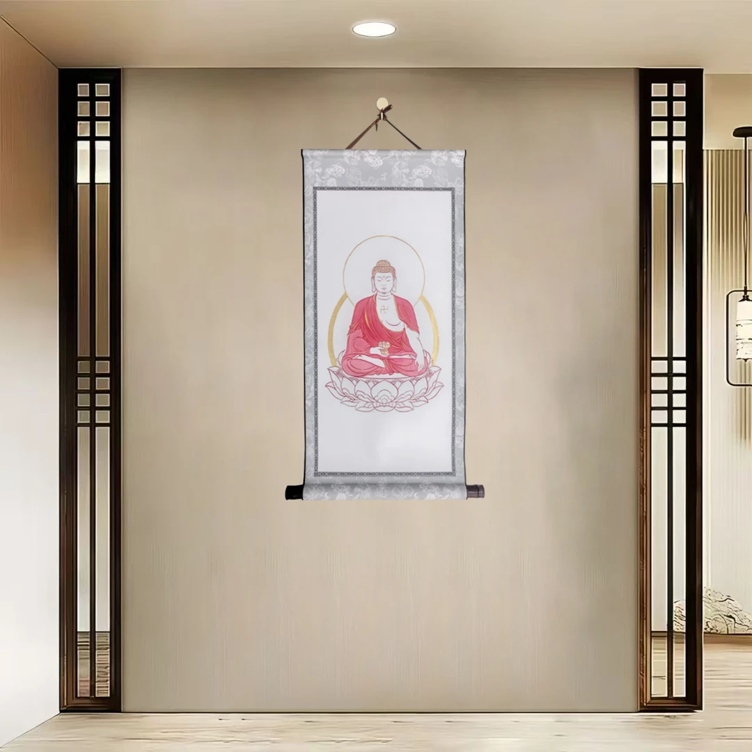 生肖大日如来[羊猴}精装表版卷轴净尺寸40x85cm