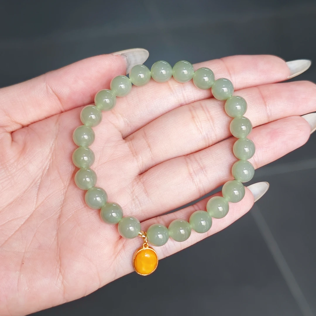 新疆爱思尔和田玉且末蓝DIY8mm手串DG0214-06（多样性发货）