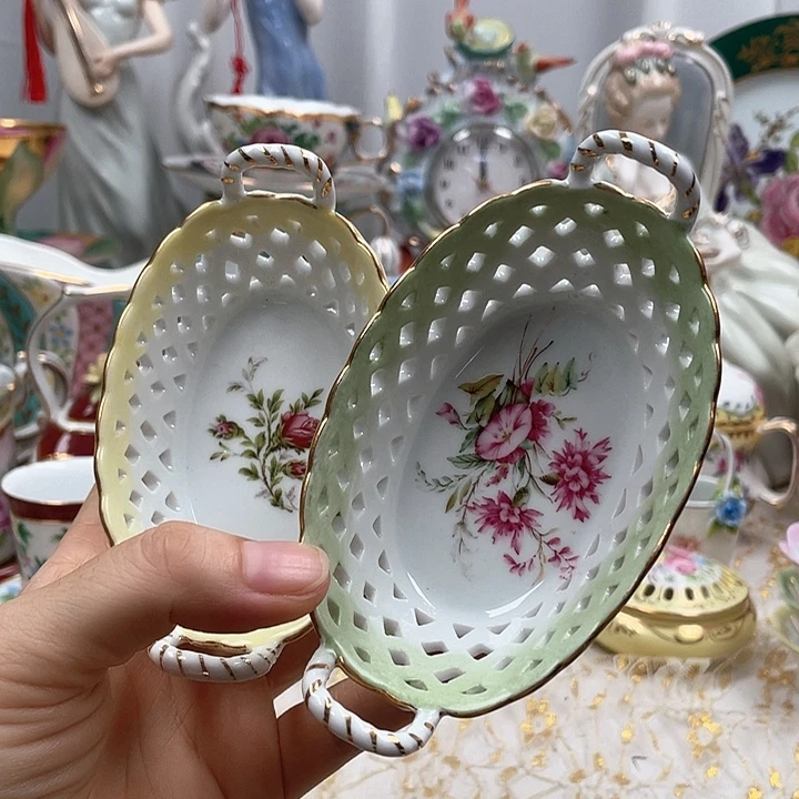 杯碟陶瓷摆件陶瓷