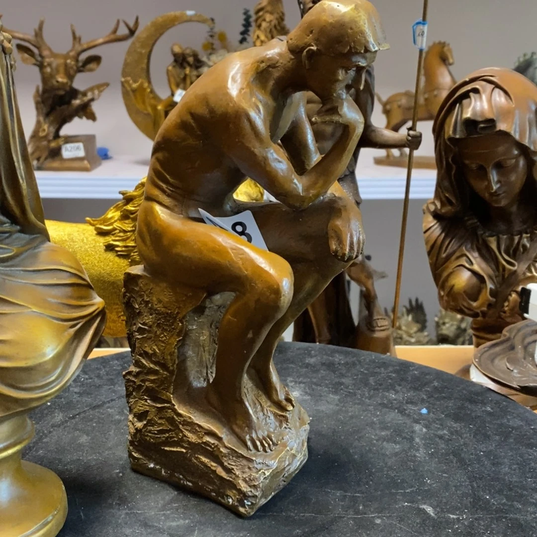 黄铜材质，思想者摆件