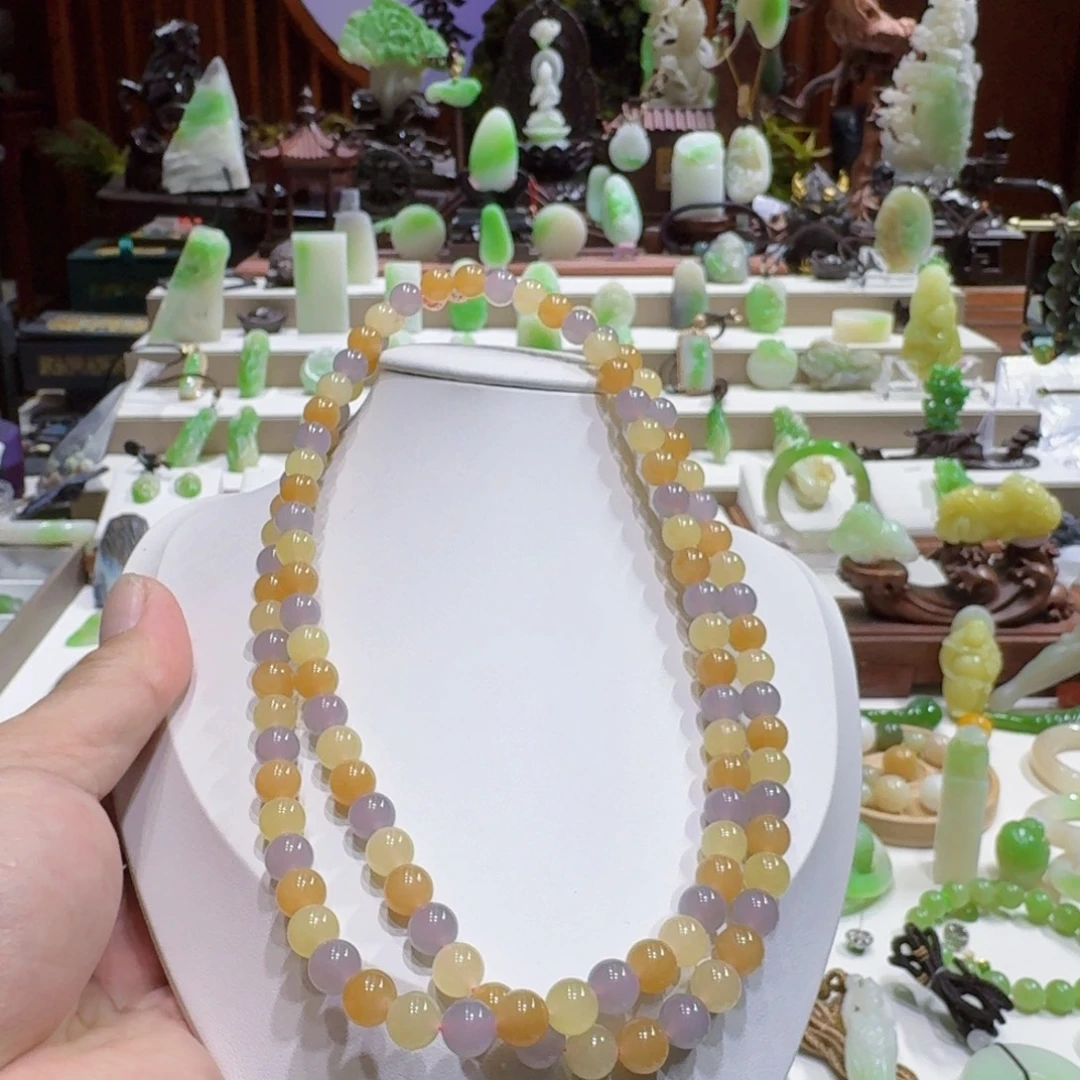 和田玉未镶嵌挂件和田玉多宝卡8米108项链